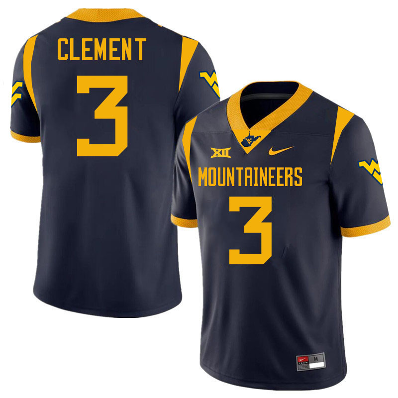 Hudson Clement WVU Jersey,West Virginia Mountaineers #3 Hudson Clement Jersey Youth College-Navy